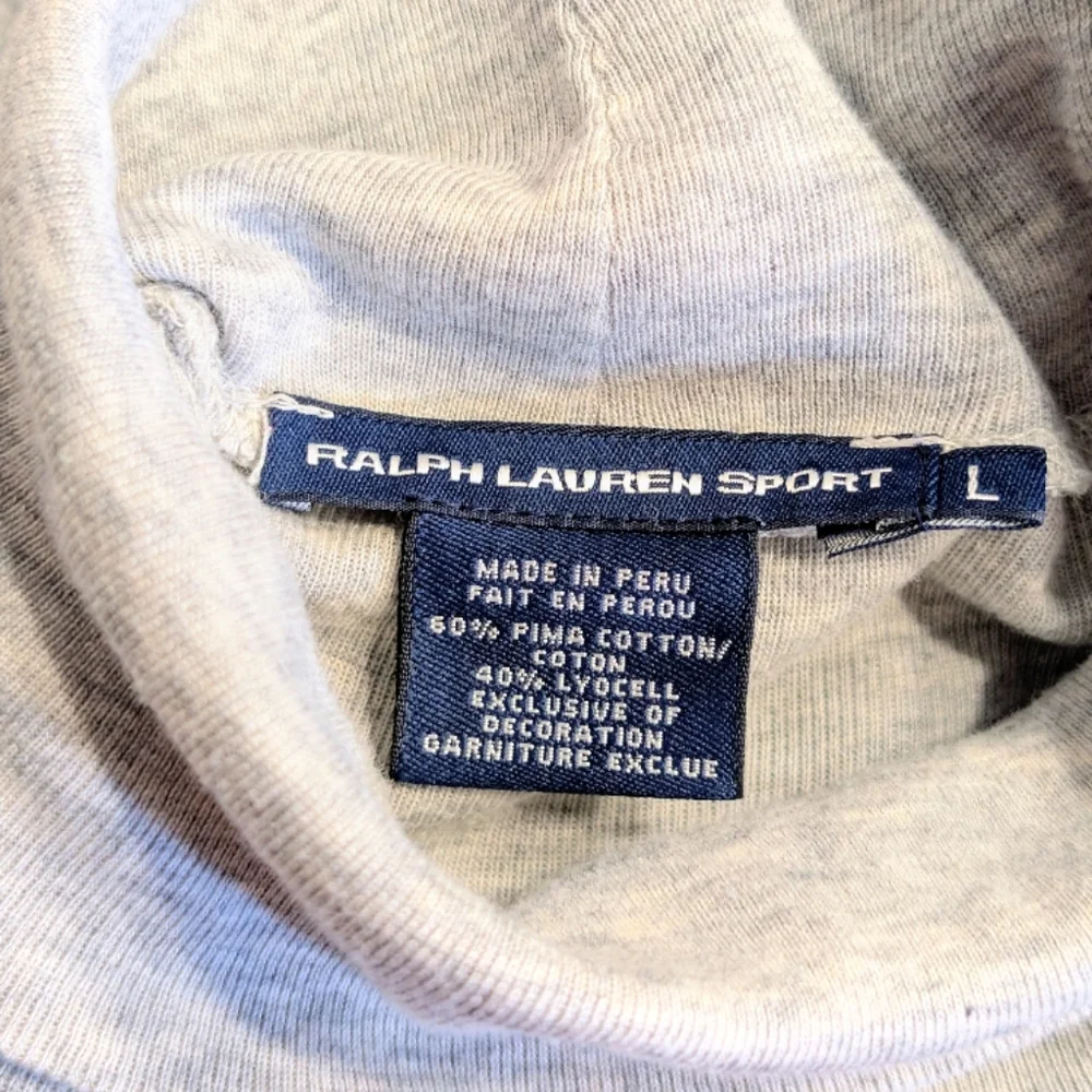 Ralph Lauren Sport Blue Label Y2K Gray Pima Cotton Turtleneck Dress Size Large - Picture 6 of 6